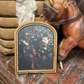 Wreath with plaid tartan ribbon framed in Small Arch