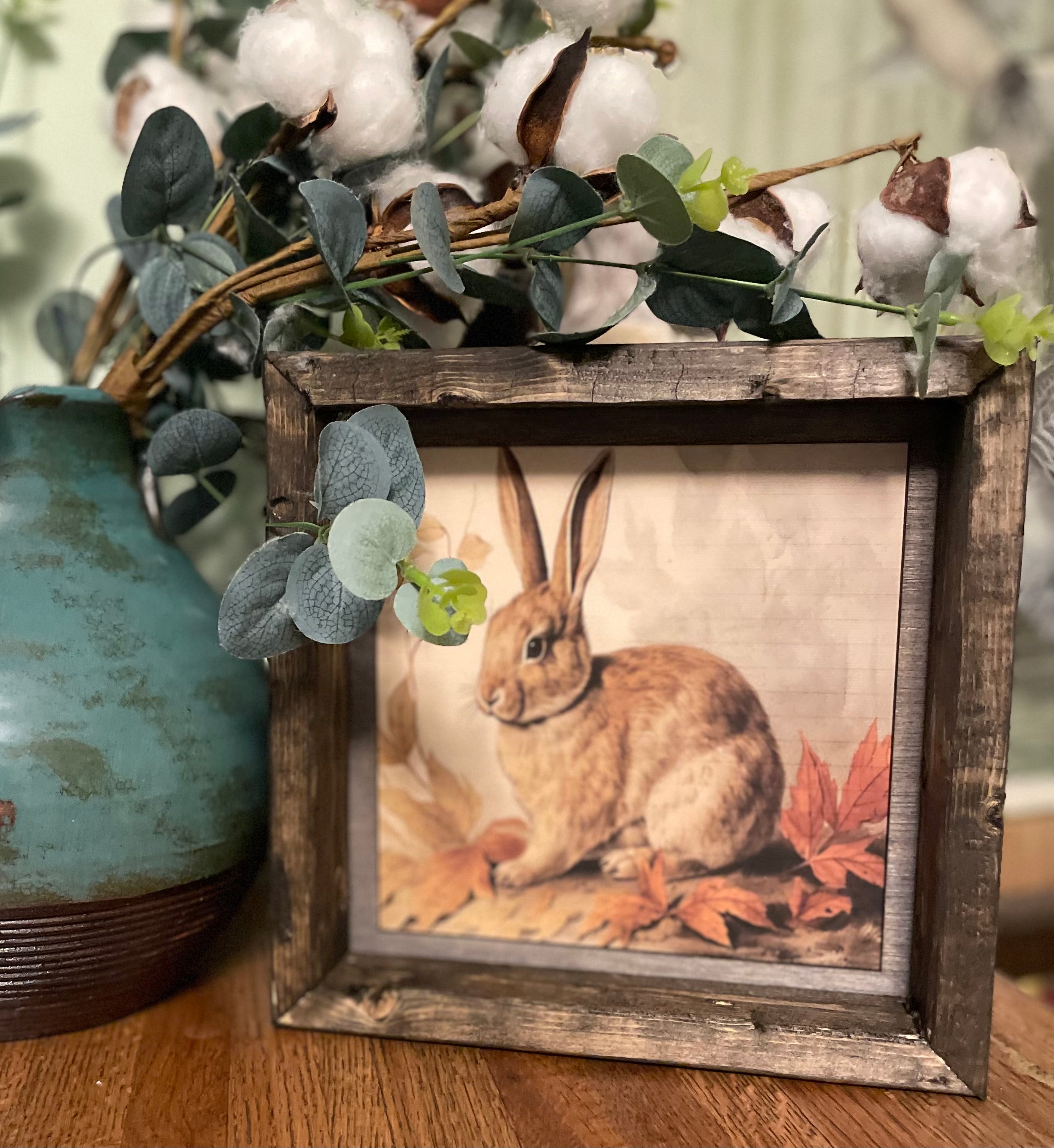 Autumn Fall Hare Square Frame
