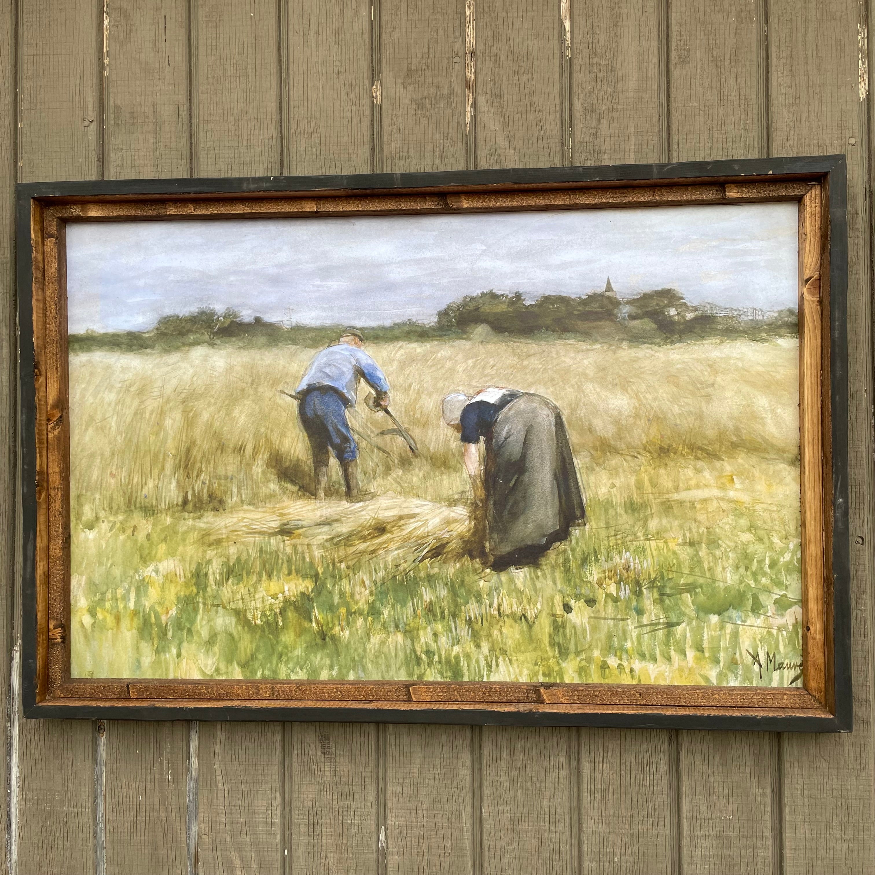 The Corn Harvest Framed Canvas Print