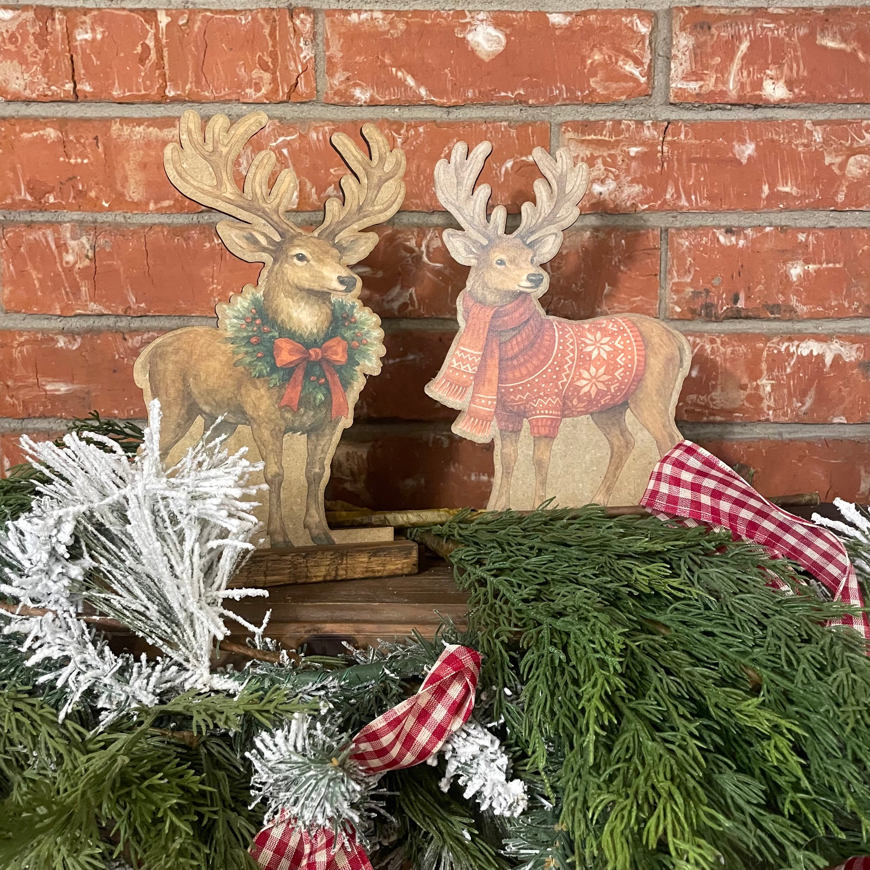 Pair of Reindeer Shelf Sitters