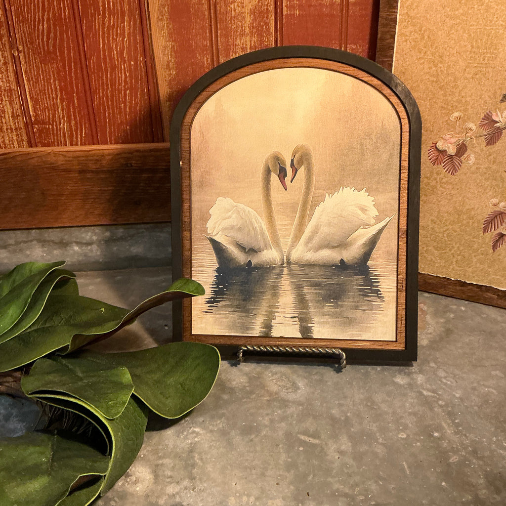 White Swans on Lake Small Arch Frame