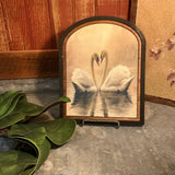 White Swans on Lake Small Arch Frame