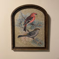 Crossbill Pine Pair of birds framed in Small Arch 