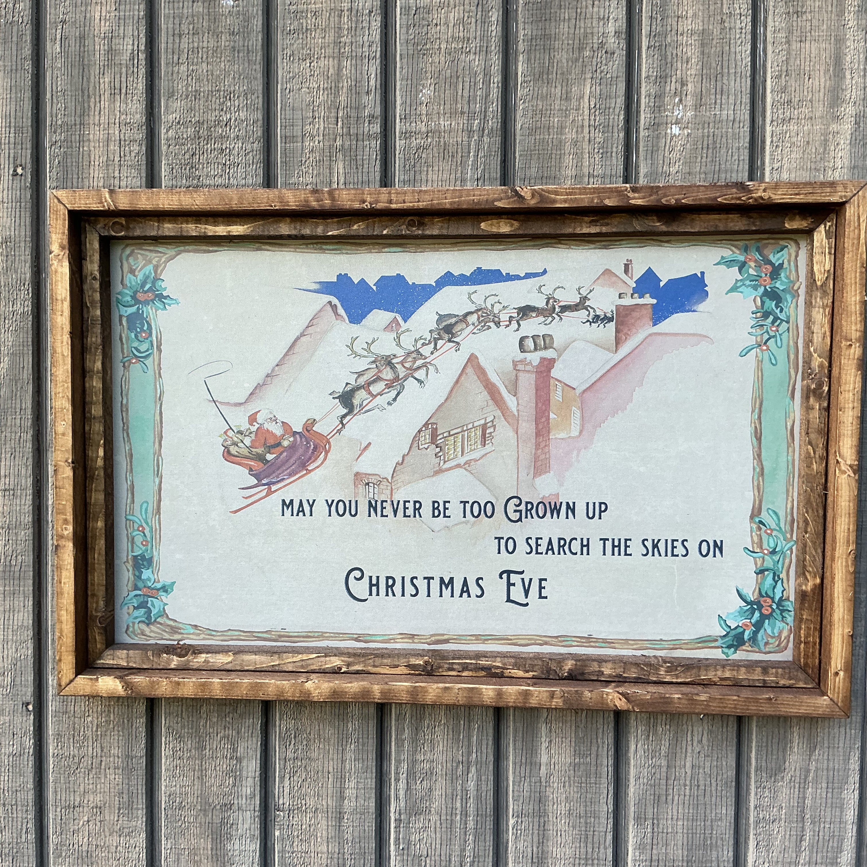 Look to skies on Christmas Eve Framed Canvas