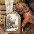 Teddy Bear and Christmas Tree Framed in Arch Frame