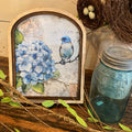 Blue Bird Arched Ornament