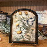 Spring Daisies with butterfly Small Arch Frame