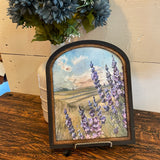 Lavender in the edge of the meadows Print in Arched Frame