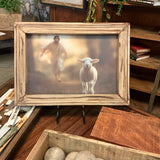 Jesus Chasing the Lost Lamb Horizontal Framed Print