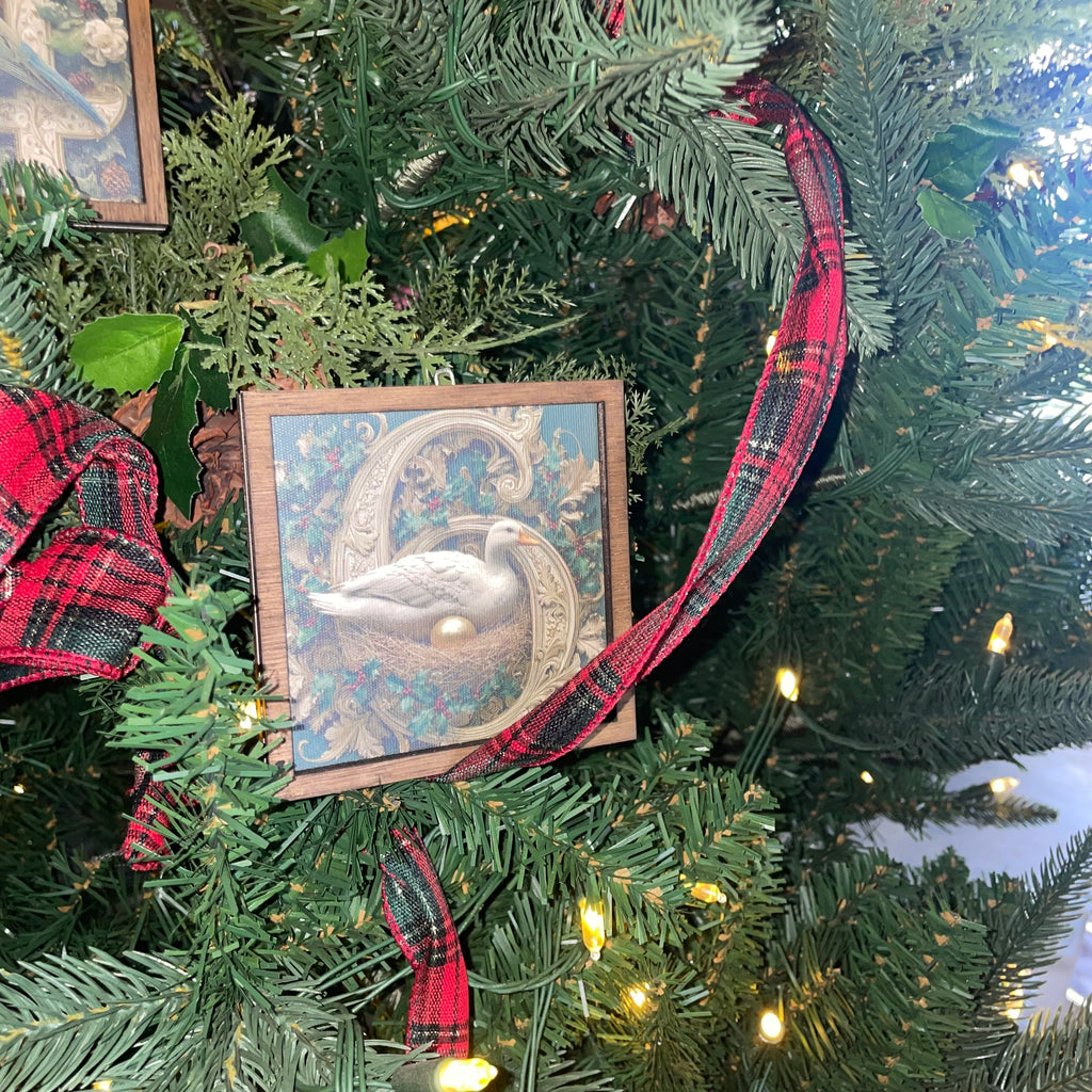 12 Days of Christmas Canvas Ornament Set 