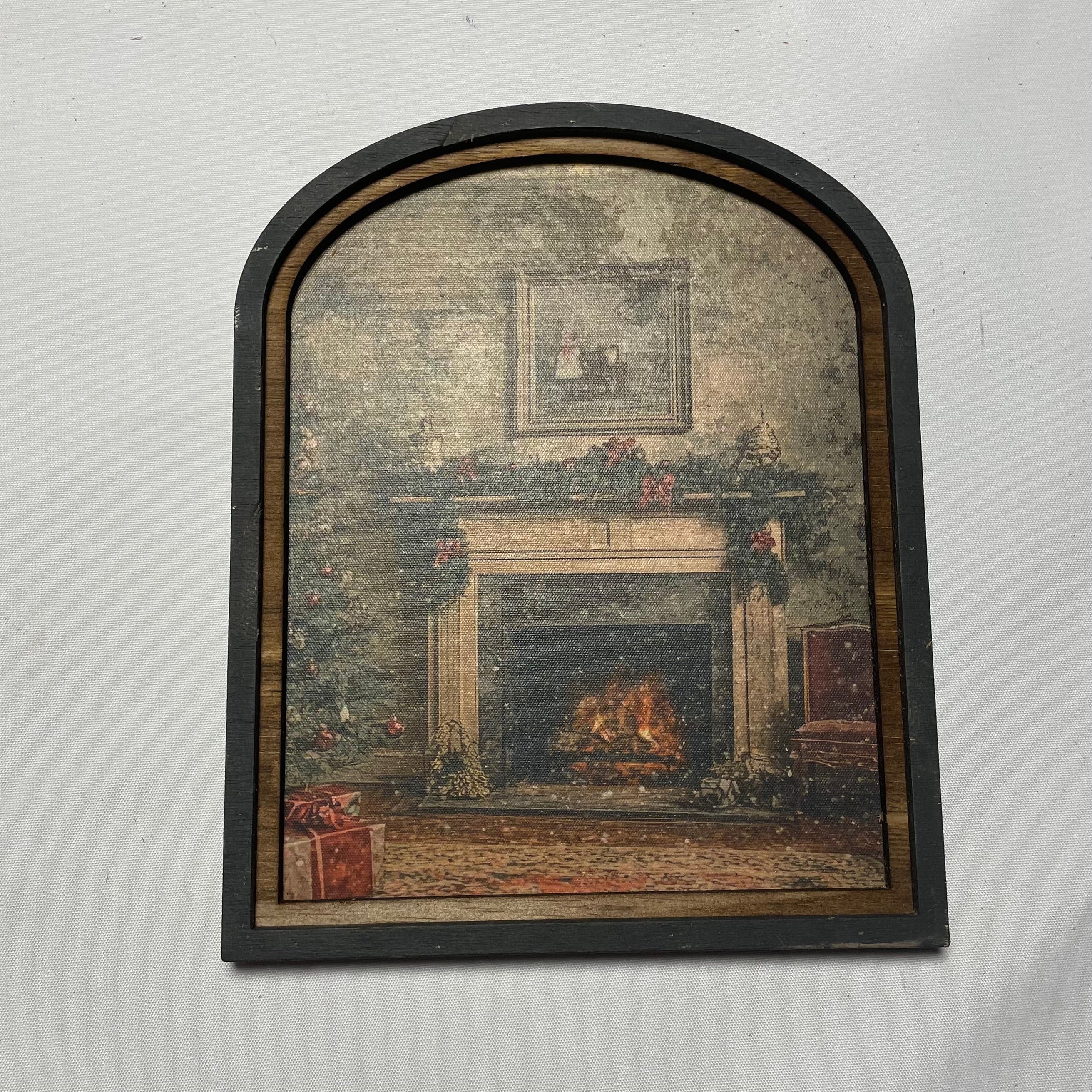 Victorian Fireplace with tree in arch frame