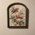 Birds on Holly Framed Small Arch
