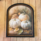 White Pumpkin Canvas Print in Arched Frame