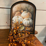 White Pumpkin Canvas Print in Arched Frame