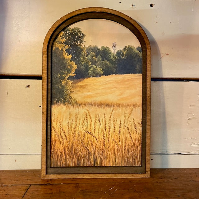 Fall Wheatfield Print in Medium Arch Frame