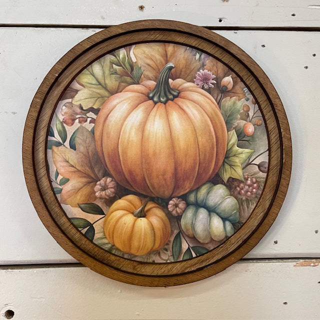 Fall Pumpkins Canvas print in round frame