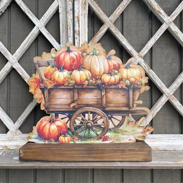 Pumpkin Cart Shelf Sitter
