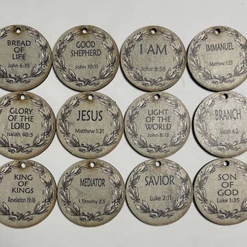 25 Names of Christ Advent Ornaments