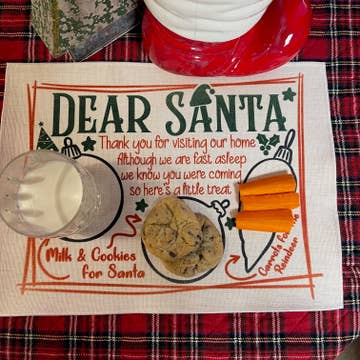 Santa Cookies and Milk Placemat