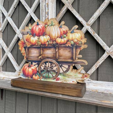 Pumpkin Cart Shelf Sitter