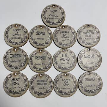 25 Names of Christ Advent Ornaments